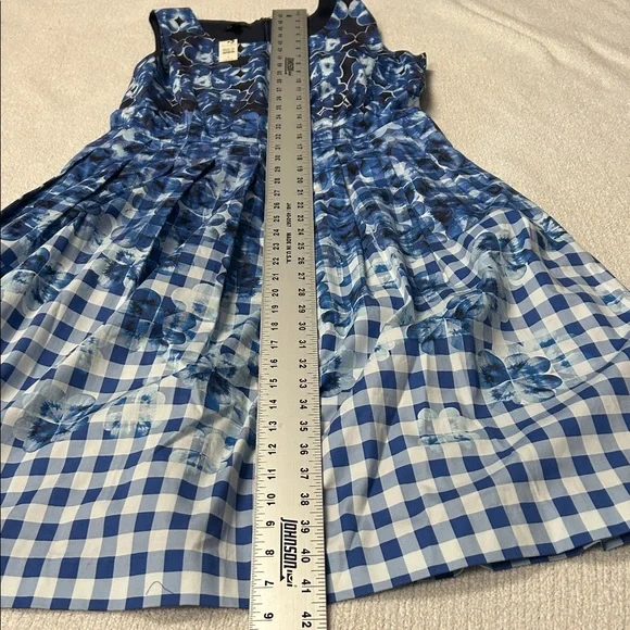 Talbots Blue Floral Checkered Dress - Picture 5 of 9